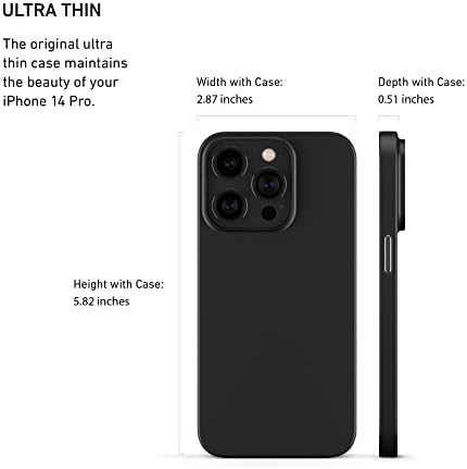 Ceel Ultra Thin iPhone 14 Pro Case, Blackout - עיצוב מינימליסטי | מיתוג בחינם | מגן ומציג את Apple iPhone